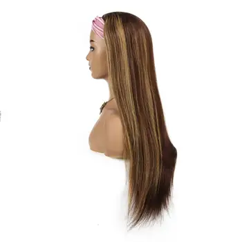 Išryškinti Lankelis Žmogaus Plaukų Perukas Medus, Šviesūs, Ruda Brazilijos Remy Perukai Moterims Plaukų