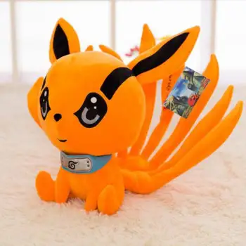 Japonų Anime Žaislas 25-30cm Narutos Uzumaki Kyuubi Kurama Devynių lempučių Fox Demonas Pliušinis Minkštas Gyvūnų Įdaryti Žaislas Vaikams Meilužio Dovana