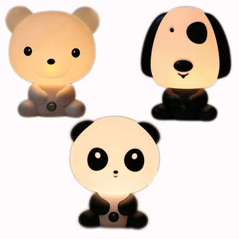 JAV / EU Plug Skaityti Stalo Lempos, vaiko Kambarys Panda Bear Animacinių filmų Gyvūnų Naktį Šviesos Apdailos Žibintus, Miegamojo, Stalo, Vaikai Dovana