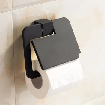 Juoda tualetinio Popieriaus Laikiklį paprasta, Vonios Reikmenys, cinko lydinys audinių roll laikiklis su dangteliu viena vertus ašara