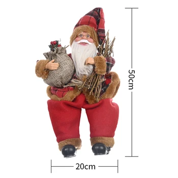 Kalėdų Dekoracijos Kalėdų Senelis Sėdi Nuolatinis Lėlės Dovana, Mielas, Švelnus Medžių Kabo Ornamentu Kalėdų Atmosferą Apdaila