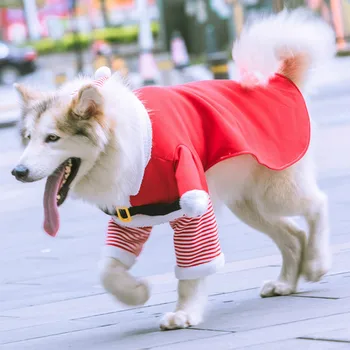 Kalėdų Drabužius šunims Vidutinių Didelių Šunų ,žiemą Šiltas Vilnos Juokinga Transformacijos Kostiumas, Pakeisti Į Santa Dviejų turkiškas Kailis