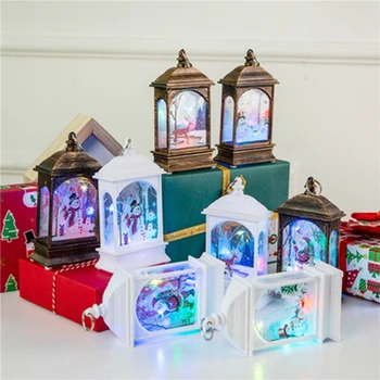Kalėdų Santa Sniego Briedžių Žibintų LED Lempos, Staliniai Kalėdų Medžio Kabo Dekoro Linksmų Kalėdų Dekoracijas Laimingų Naujųjų Metų 2021