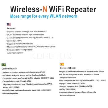 Kebidu 1pcs Belaidžio Wifi Kartotuvas 802.11 N/B/G Tinklo Maršrutizatorius 300Mbps Range Expander Antenos Signalo Stiprintuvas Išplėsti ES/JAV Plug