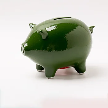 Keramikos Kiaulių Vaikas Piggy Bank Kūrybos Namų Dekoro Piggy Bank Saugus taupyklė Pinigų Banko Skaitmeninis Monetų Skaičiavimo Pinigų Jar 60A040