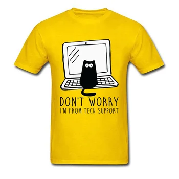 Kompiuterio programos katė atspausdintas T-shirt vėliau kaip medvilnės marškinėliai katė programinės įrangos programuotojas techninio palaikymo 3D funny cat T-shirt