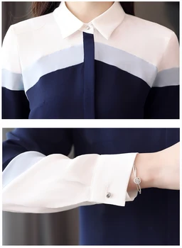 Korėjos mados drabužių 2019 blusas femininas marškinėliai moterims topai ilgomis rankovėmis šifono palaidinė marškinėliai mygtuką Juostele harajuku 0184