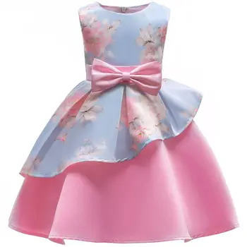 Kūdikių mergaitės 2019 m. Vasaros Suknelė Vaikams, Gėlių Mergaičių Gėlių spausdinti Suknelė Šalis Vestuvių Suknelė Elegent Princesė Vestidos