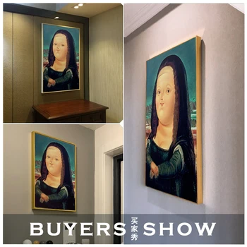 Kūrybos Mona Lisa Riebalų cute Girl plakatus spausdina drobės, paveikslai, sienos meno kambarį dekoro kambarių estetinio Apipavidalinimo