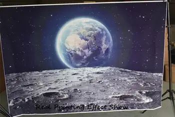 Laeacco Visatos Photophone Kosmoso Žemė Mėnulį Astronautas Fotografijos Backdrops Kūdikio Gimtadienio Foto Tapetai Photozone Photocall
