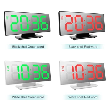 LED Laikrodis Veidrodėliai Skaitmeninis Naktį Žibintai Žiūrėti Lentelėje Elektroninių Atidėti Darbalaukio Ekranas Didelis Despertador Apdailos USB