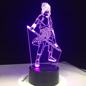 LED Nakties Šviesos Naruto Animacinių filmų vaikams Kakashi Sasuke Sakura Japonų Manga Anime Draugystės Jutiklis Lempos naktinė lempa 3D Lempos