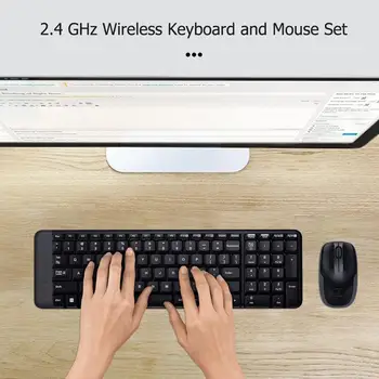 Logitech MK220 104 Klavišai Klaviatūroje 1000dpi Pelės USB Imtuvas Nustatyti Laisvai Vaikštinėja Daug Mažesnis, Dizainas, 2,4 GHz bevielio
