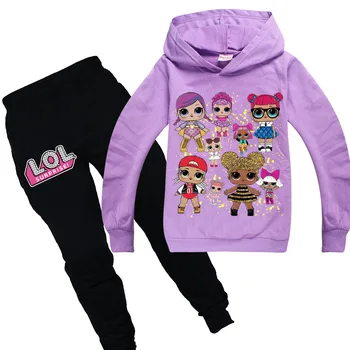 LoL suprise Originalus Vaikų Rinkiniai Hoodies kelnes lol lėlės poilsiu sportwear Bamblys Mergina Drabužius Sportinis Kostiumas Tracksuit