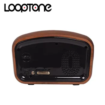 LoopTone Portable Bluetooth 5.0 Garsiakalbiai su FM Radijo Senovinių Rankų darbo Medienos Mega Bass Stereo Mini Dydžio TF kortelės MP3 Grotuvas, AUX
