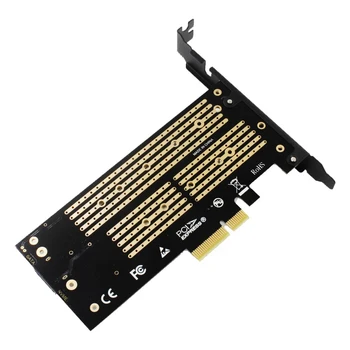 M. 2 NVMe SSD NGFF, KAD PCIE X4 Adapteris M Mygtukas B Mygtukas Dual Interface Card Bendradarbiavimą PCI Express 3.0 X4 2230-22110 Visų dydžių M2 Skaičiuoklė