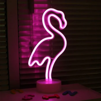 Mados LED Neonas Pasirašyti Šviesos Šventė Kalėdos Šalis Romantiška Vestuvių Dekoravimas, Vaikų Kambarys Namų Dekoro Flamingo Mėnulis Vienaragis Širdies