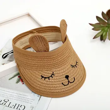 MAERSHEI vasaros vaikų katė tuščias viršaus šiaudų skrybėlę korėjos atsitiktinis pavėsyje nuo saulės paplūdimyje saulės skrybėlę