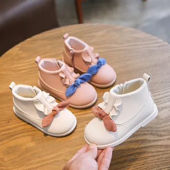 Merginos batai 2020 m. rudens ir žiemos naujas little princess trumpi batai vaikams, kūdikių minkšto dugno plius kašmyras batai