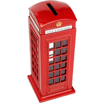 Metalo Raudona, Britų anglų Londono Telefono Būdelė Banko Monetos, Banko Taupymo Puodą Piggy Bank Raudonos Telefono Būdelės Langelį 140X60X60Mm