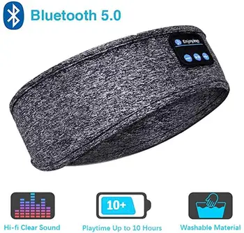 Miego Ausines Bluetooth ekrano užsklandą-Belaidžio Sporto Lankelis, Ausinės su Ultra-Minkštas Muzikos Lankelis