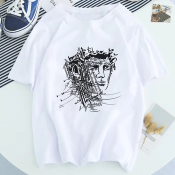 MIKELANDŽELAS Estetinės pasisveikinti Harajuku Klaidingą Asmenybės Spausdinti Streetwear T-shirt Ulzzang HipHop Atsitiktinis Marškinėliai Moterims Topai