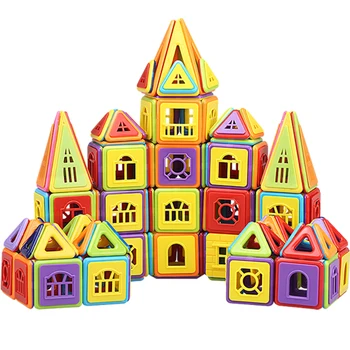 Mini Magnetiniai Blokai Žaislai Magnetinio Dizaineris Pastatų Statybos Pilies Rinkinys su Dovanų Dėžutė Modelis ir Statybos Žaislai Vaikams