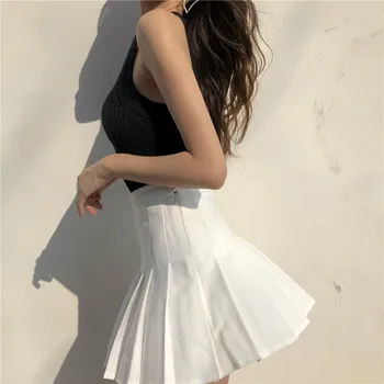 Moterų mados vasaros aukšto juosmens klostuotas sijonas Cosplay Harajuku atsitiktinis mados ins kawaii moterų mini sijonas dugnas