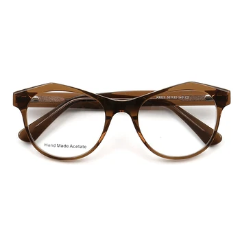 Moterų Turas Optiniai akinių Rėmeliai vyrų Mados Specialios acetatas Akinių Rėmeliai vintage retro akinių rėmeliai šviesiai ruda žalia