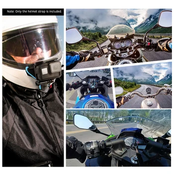 Motociklo Šalmas Smakro Stovėti Mount Turėtojas GoPro Hero 8 7 6 5 4 3 Xiaomi Yi Veiksmų Sporto Kamera Full Face Turėtojas Priedai