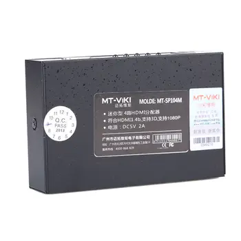 MT-VIKI 4 Port HDMI Splitter 1x4 HD Platintojas 1080P FHD 3D 1 Rašymas 4 Output 5V 2A Maitinimo MT-SP104M