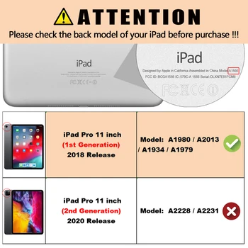 MTT Tablet Case For iPad Pro 11 colių 2018 Slim PU Odos Magnetinio Apversti Tri-Fold Stovo Dangtelis Apsaugos Funda A1980 A1979