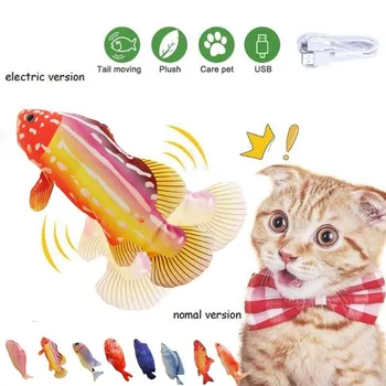 Naminių gyvūnėlių, Kačių Žaislas USB Įkrovimo Modeliavimas Elektros Šokių Juda Floppy Žuvų Padengti Katės Interaktyvus Žaislas Šuo, Žuvis, Žaisti Žaislas Augintiniui