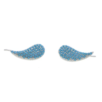 Nano turquoises papuošalai 925 sterlingas sidabro kampas sparno žavesio aukščiausios kokybės mėlyna, sidabro papuošalai, auskarai draugei dovana