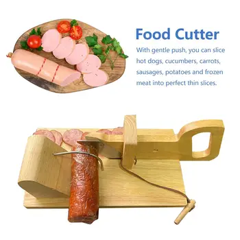 Natūralaus Ąžuolo Maisto Cutter Super Sharp Saugus Profesinės Dešra Slicer Mediniai Mėsos Pjovimo Įrankis Virtuvėje, Kempingas