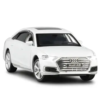 Naujas Atvykimo 1:32 Masto Diecast Metal Žaislas Audi A8 Modelio Garso Ir Šviesos Automobilių Durų Openable Švietimo Surinkimo Dovana V405