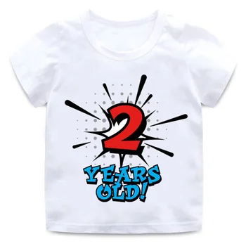 Naujas berniukų ir mergaičių gimtadienis skaičius 1-5 laišką Marškinėlius spausdinimo vaikų vasaros tėvų-vaikų drabužių gimtadienio dovana skaitmenine T-shirt
