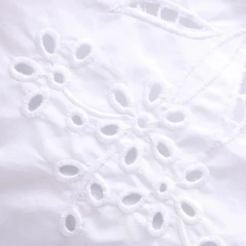 Naujas Moterų Mados Tuščiaviduriai Iš WhiteBlouse Marškinėliai Moterims Nėriniais Elegantiškos Blusa 2021 M. Pavasarį Chemise Viršūnės
