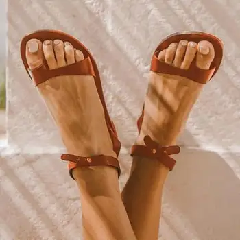 Naujas moterų vasaros sandalai dirželio sagtis butas sandalai, batai mados kietas moteriška avalynė flip flop atsitiktinis paplūdimio ponios batai