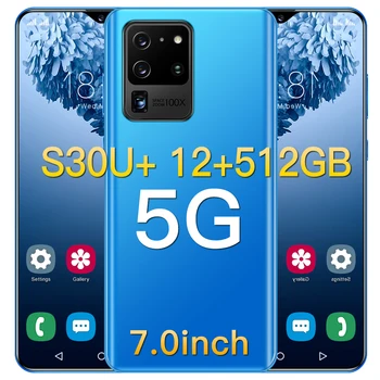 Naujas Pasaulio Versija 7.0 colių Galay S30U+ mobiliųjų Telefonų 12 GB 512 GB Android10 Tipas-C GPS Wifi pirštų Atspaudų Atrakinti 4G5G LTE Mobiliojo Telefono