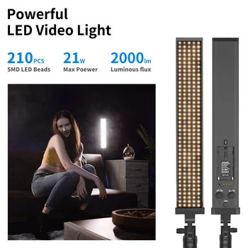 Neewer 2 Pakuočių 210 LED Vaizdo Šviesos, Fotografijos LED Apšvietimo Komplektas,21W Pritemdomi 3200-5600K Šviesos su Stovu,Infraraudonųjų spindulių Nuotolinio Valdymo