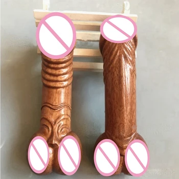 Nekilnojamojo Mediniai Medienos Modeliavimas Dildo Woodcarving Amatai Su Natūralios Tekstūros Kolekcija Moterims Masturbacija Sekso Žaislai