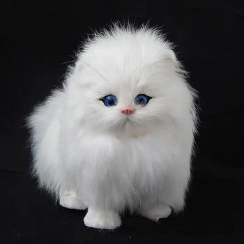 Nekilnojamojo Plaukų Cat Dolls Modeliavimas gyvūnų žaislas katėms bus meowth vaikų naminių kačių pliušiniai žaislai, papuošalai gimtadienio dovana Elektroninių Pet