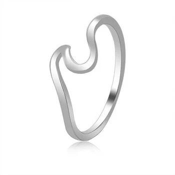 Nerūdijančio plieno žiedas Paprastas Dizainas Jūros Bangų Žiedai Ocean Surf Aukso Žiedas Žiedas Papuošalai Moterims žiedai mergaičių Papuošalai moterims