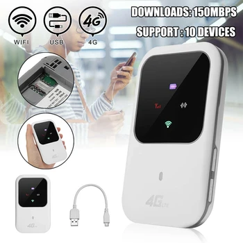 Nešiojamų 4G LTE, WIFI Maršrutizatorių 150Mbps Judriojo Plačiajuosčio ryšio prieigos tašku SIM Atrakinta Wifi Modemas 2.4 G Bevielio Maršrutizatoriaus