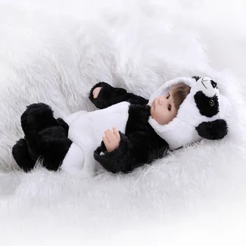 NPKCOLLECTION 17inches tikroviška boneca atgimsta panda lėlės reborn baby minkšto silikono vinilo nekilnojamojo touch lėlės mielą naujagimį
