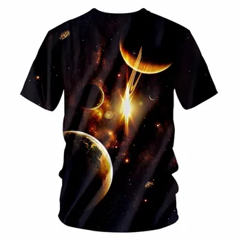 OGKB Vasaros Viršūnes vyriški V Kaklo Marškinėlius Cool 3D Spausdinimo Galaxy Kosmoso T-shirt Mėnulis T Shirts Vyras Hiphop Streetwear Punk Tee Marškinėliai 7XL