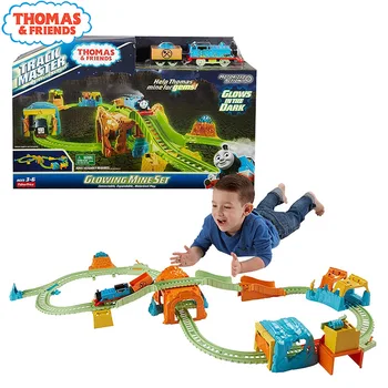Originalus Thomas Diecast Tamsiai Traukinių Bėgių Mažas Lokomotyvų Šviesos Mano Nuotykių Nustatyti Traukinio Berniukas Žaislai, Vaikų Dovanų
