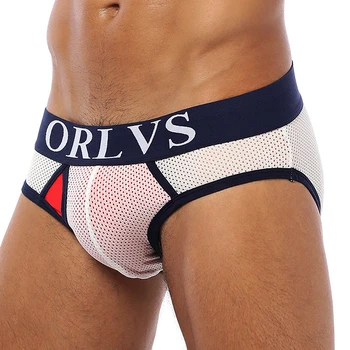 ORLVS Seksualus Vyrų Apatinius, apatinės Kelnės Kvėpuojantis Mens Bikini Apatinius Vyras Kelnės Medvilnė Dirželius Vyrų Kelnės Gėjų Varpos Dėklas
