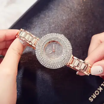 Orologio Donna Prabangus Diamond Moterų Laikrodžiai Viršų Markės Nerūdijančio Plieno Watchband Mergina Aukso Laikrodžių Mados Dovana Bayan Kol Saati